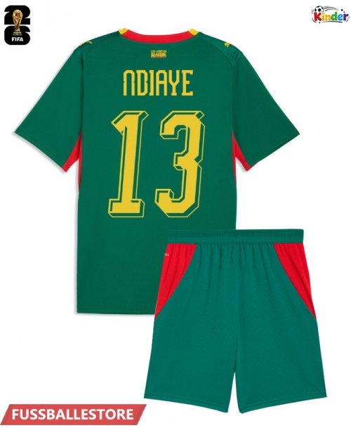 Günstige Senegal Iliman Ndiaye #13 Auswärts Trikotsatzt Kinder WM 2026 Kurzarm (+ Kurze Hosen)